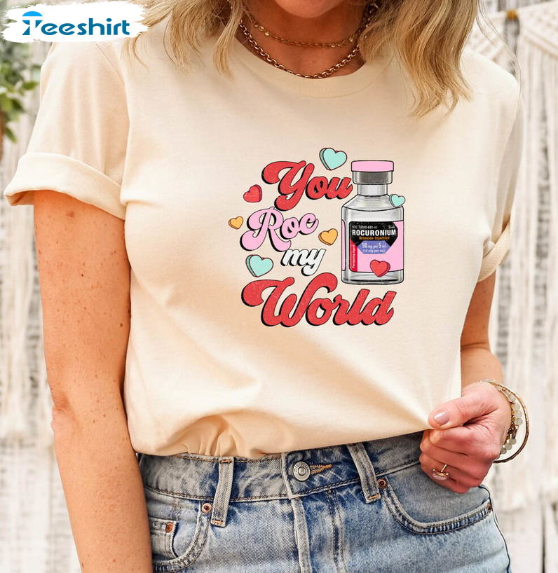 You Rock My World Vintage Shirt, Nurse Valentine Long Sleeve Unisex T-shirt