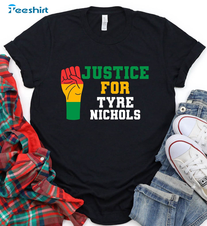 Justice For Tyre Nichols Trendy Shirt, Black History Month Short Sleeve Tee Tops