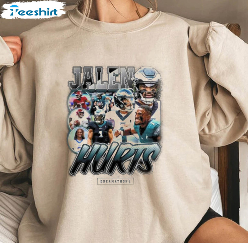 Jalen Hurts Football Shirt, Vintage Philadelphia Crewneck Unisex Hoodie