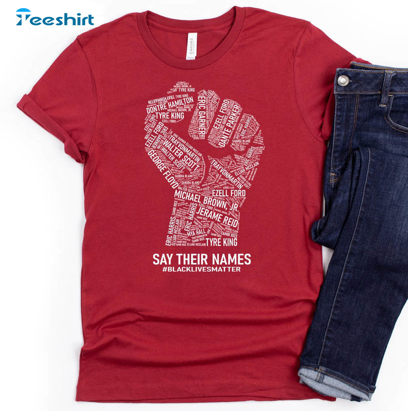 Say Their Names Vintage Shirt, Black Lives Matter Long Sleeve Unisex T-shirt