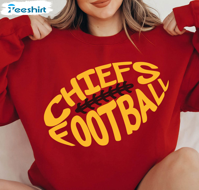 KC Chiefs Leopard Crewneck Sweatshirt Kansas City Football Women