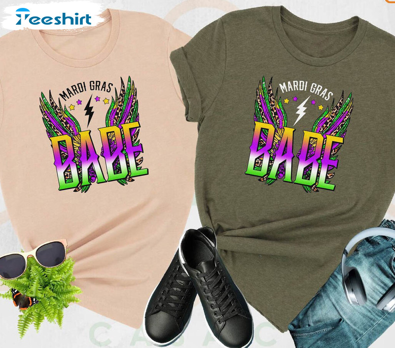 Mardi Gras Babe Shirt, Louisiana Mardi Gras Carnival Party Short Sleeve Tee Tops