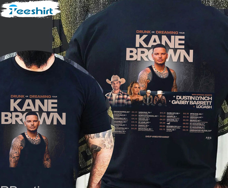 Kane Brown Drunk Or Dreaming Tour Shirt, Trending Short Sleeve Tee Tops