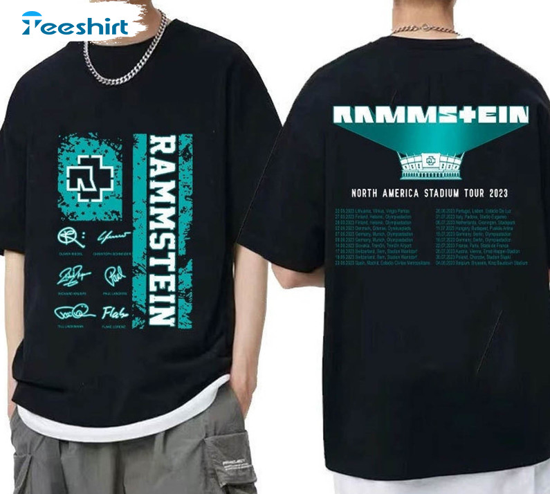 Rammstein 2023 Stadium Europe Tour Shirt, Rammstein Trendy Short Sleeve Unisex T-shirt