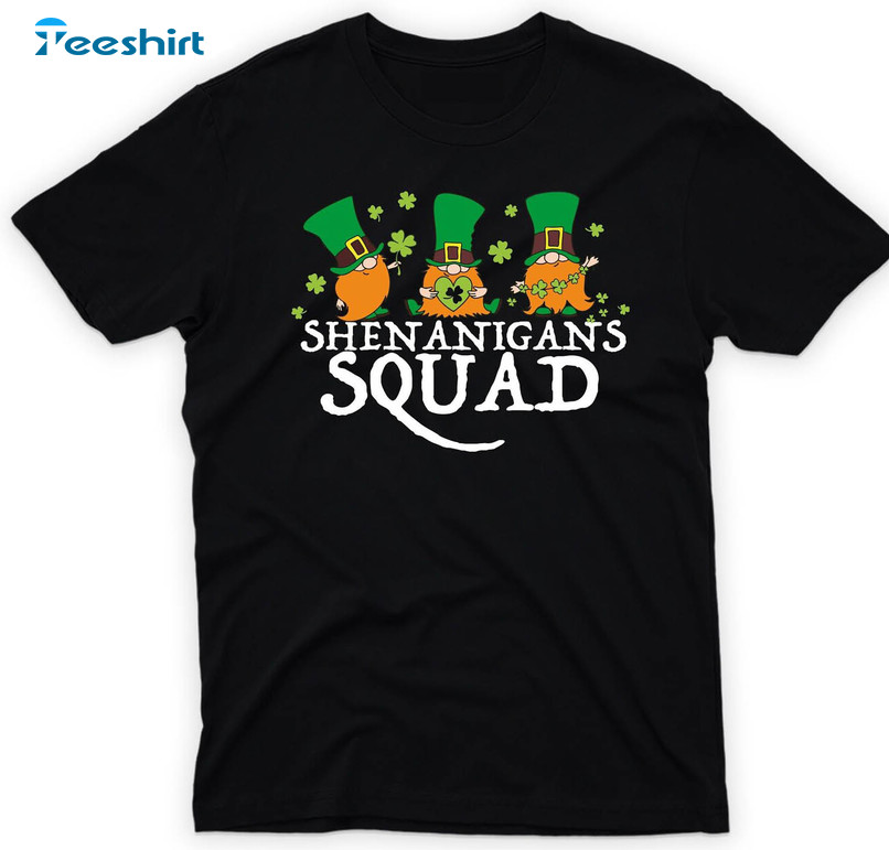 Shenanigans Squad Cute Shirt, St Patricks Day Crewneck Unisex Hoodie