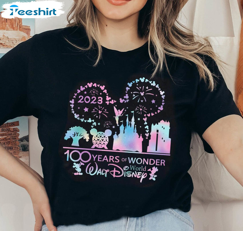 Disney 100 Years Of Wonder Funny Shirt, Disney Trip 2023 Sweater Crewneck