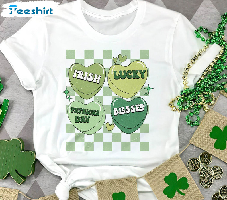 Retro Positive Affirmations Stpatricks Day Shirt, Lucky Irish Unisex Hoodie Short Sleeve