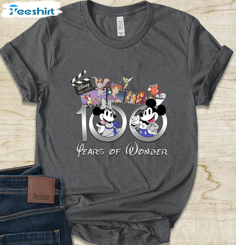 Disney 100 Years Of Wonder Shirt, 100th Anniversary Magical Crewneck Short Sleeve