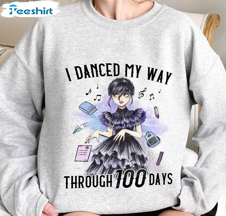 I Danced My Way Through 100 Days Funny Shirt, Back To School Long Sleeve Unisex Hoodie