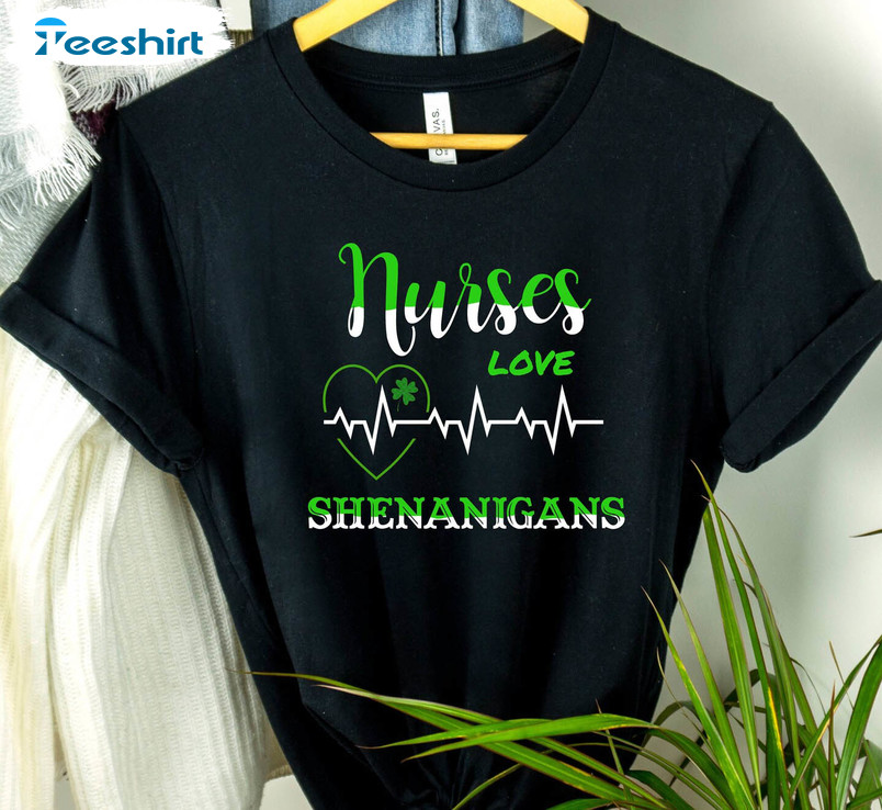 Nurses Love Shenanigans Vintage Shirt, Drinking Beer St Patricks Day Long Sleeve Sweatshirt