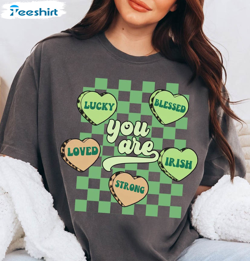 Positive Affirmations Trendy Shirt, Love Shamrock Crewneck Unisex Hoodie