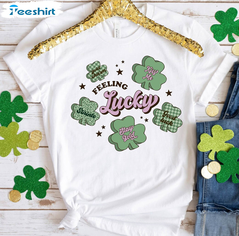 Positive Affirmations St Patricks Day Shirt, Vintage Feeling Lucky Unisex Hoodie Crewneck