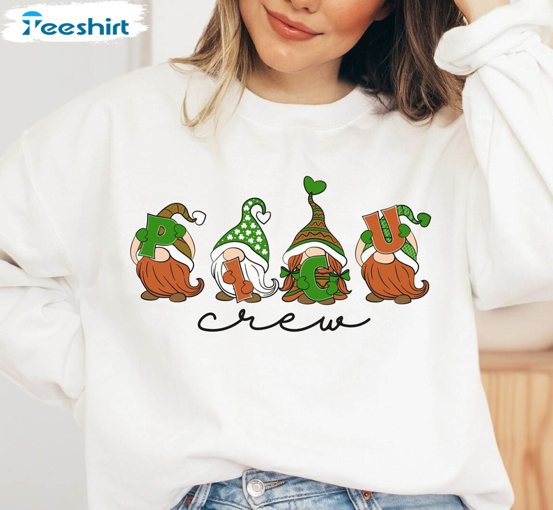 Picu Crew Gnome St Patricks Day Shirt, Icu Nurse Crewneck Unisex Hoodie