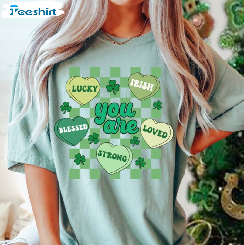 Positive Affirmations St Patricks Day Shirt, St Patricks Day Short Sleeve Crewneck