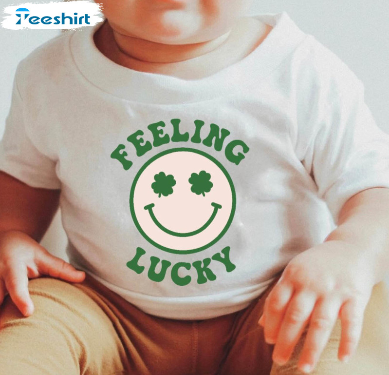 Feeling Lucky Cute Shirt, St Patricks Day Vintage Sweatshirt Short Sleeve