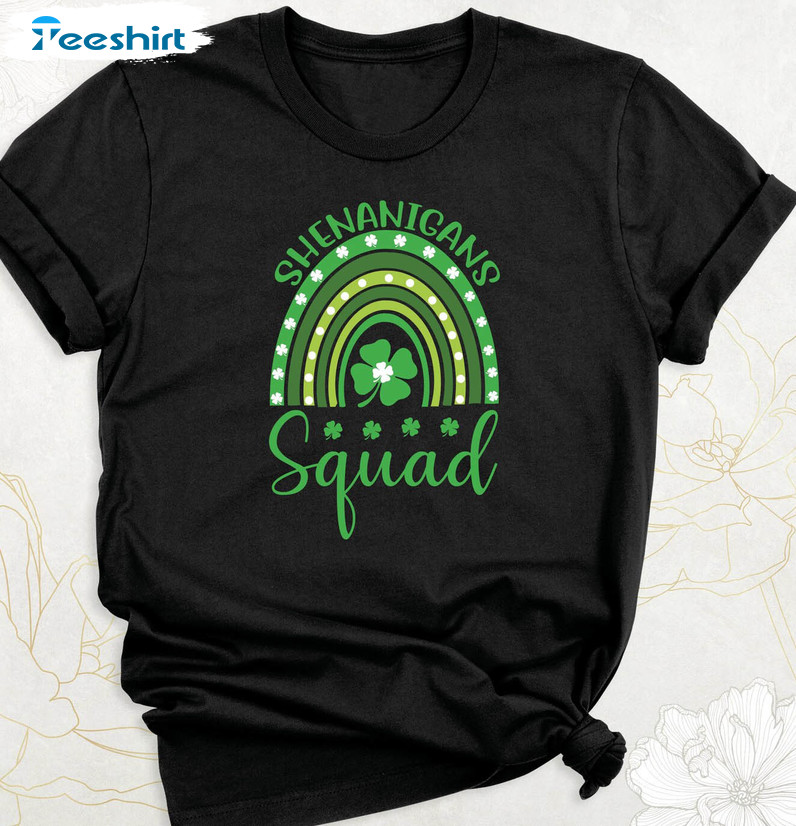 Shenanigans Squad Matching Shirt, St Patricks Day Short Sleeve Crewneck