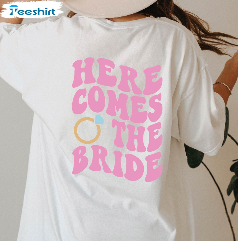 Here Comes The Bride Shirt, Vintage Bride Long Sleeve Sweatshirt