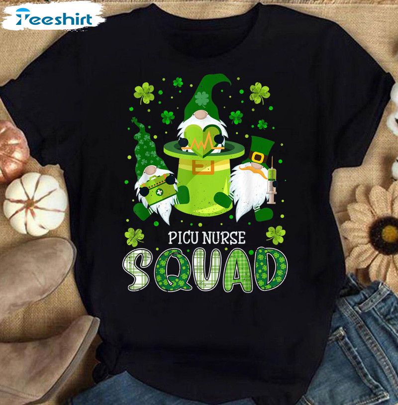 St. Patrick's Day Picu Squad Shirt, Gnomes Irish Unisex Hoodie Long Sleeve