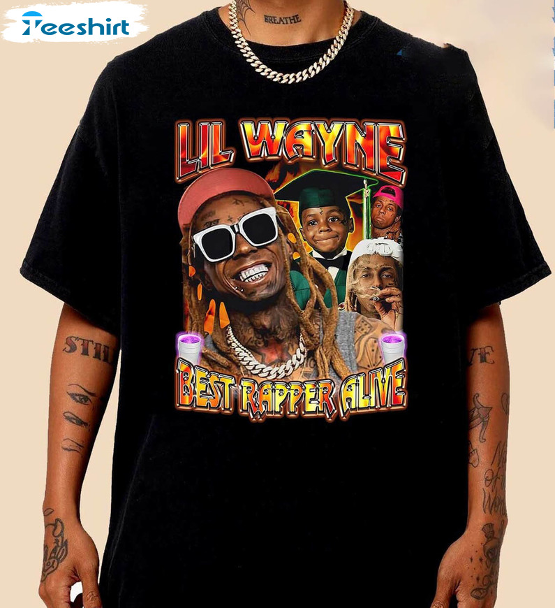 Lil Wayne Weezy Vintage Shirt, Lil Wayne Rapper Unisex T-shirt Crewneck