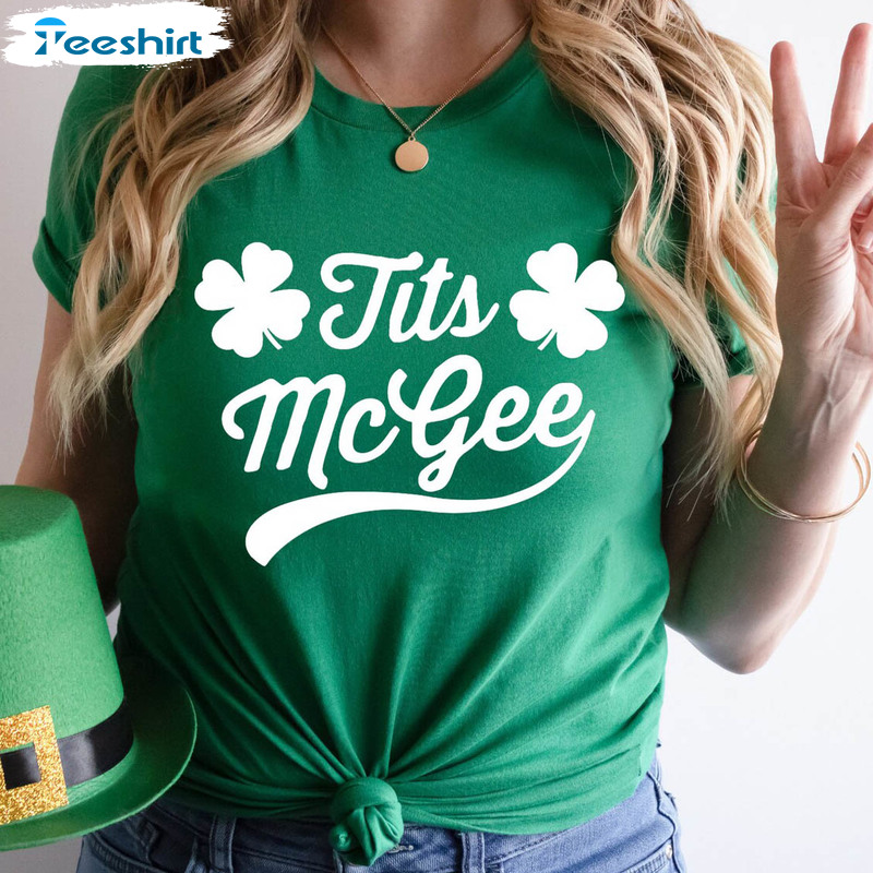 Funny st patricks day shirt Boobs green long sleeve tee