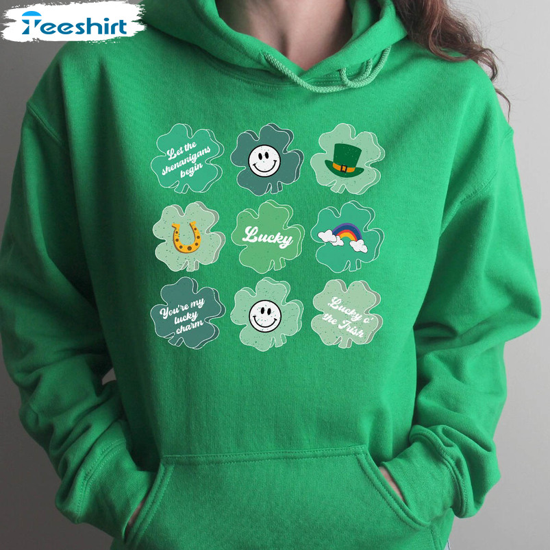 Positive Affirmations St Patricks Day Vintage Shirt, Retro Lucky Crewneck Unisex Hoodie