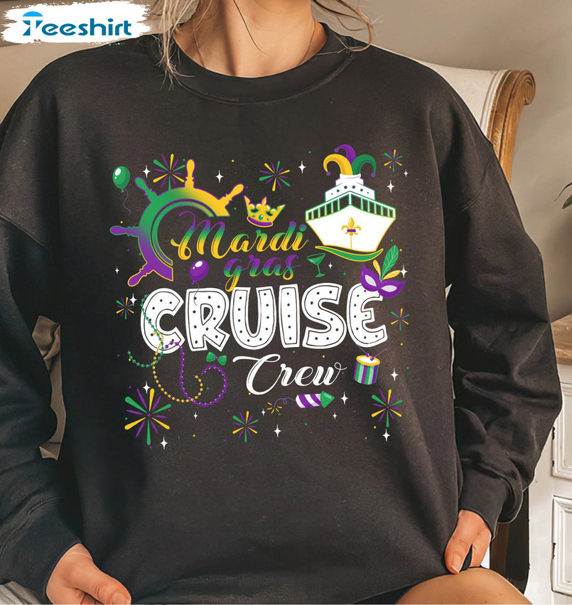 Mardi Gras Cruise Crew Trendy Shirt, Fat Tuesday Unisex Hoodie Long Sleeve