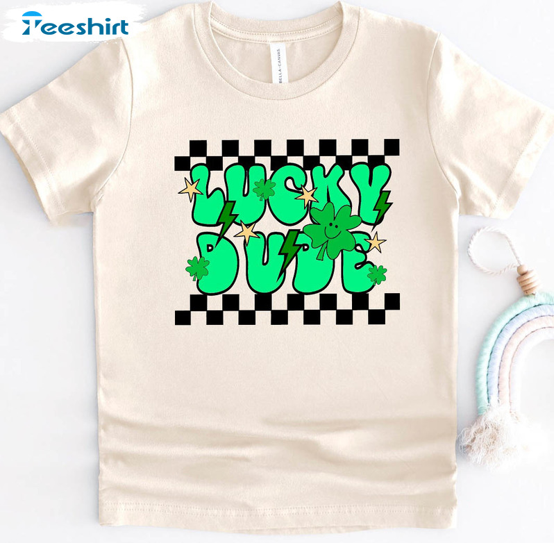 Lucky Dude Vintage Shirt, St Patricks Day Unisex T-shirt Short Sleeve