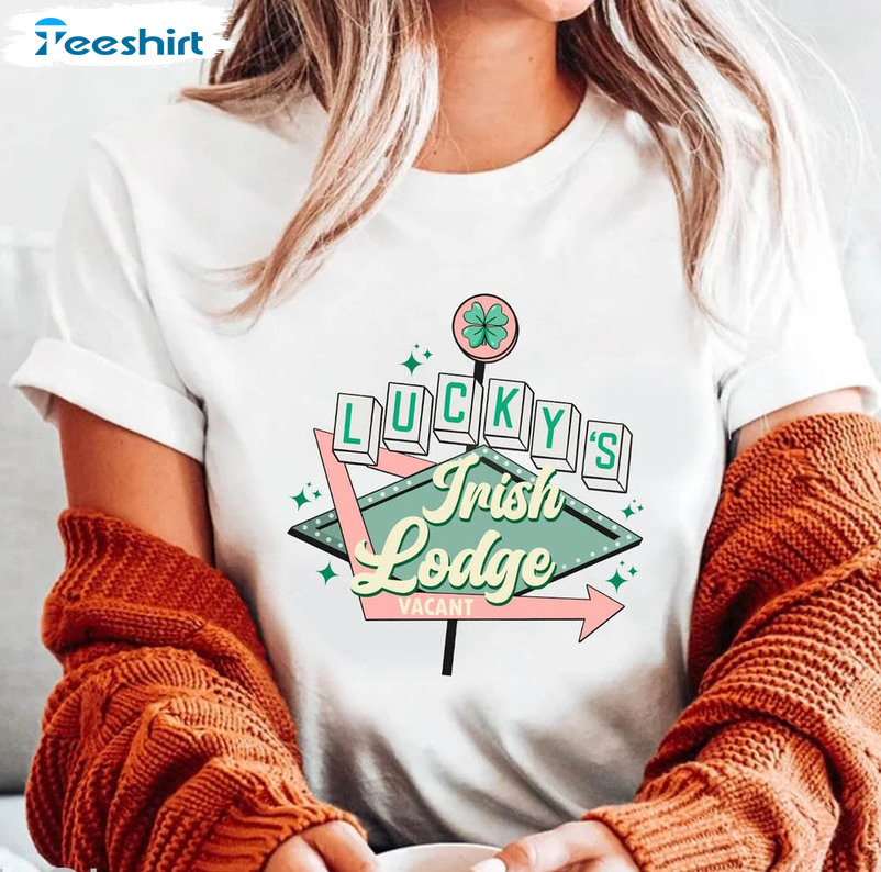 Lucky's Irish Lodge Trendy Shirt, Saint Patricks Day Short Sleeve Unisex T-shirt