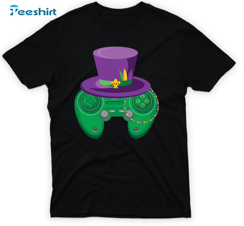 4 Mardi Gras Gamer Shirt, Mardi Gras Jester Hat Cute Tee Tops Short Sleeve