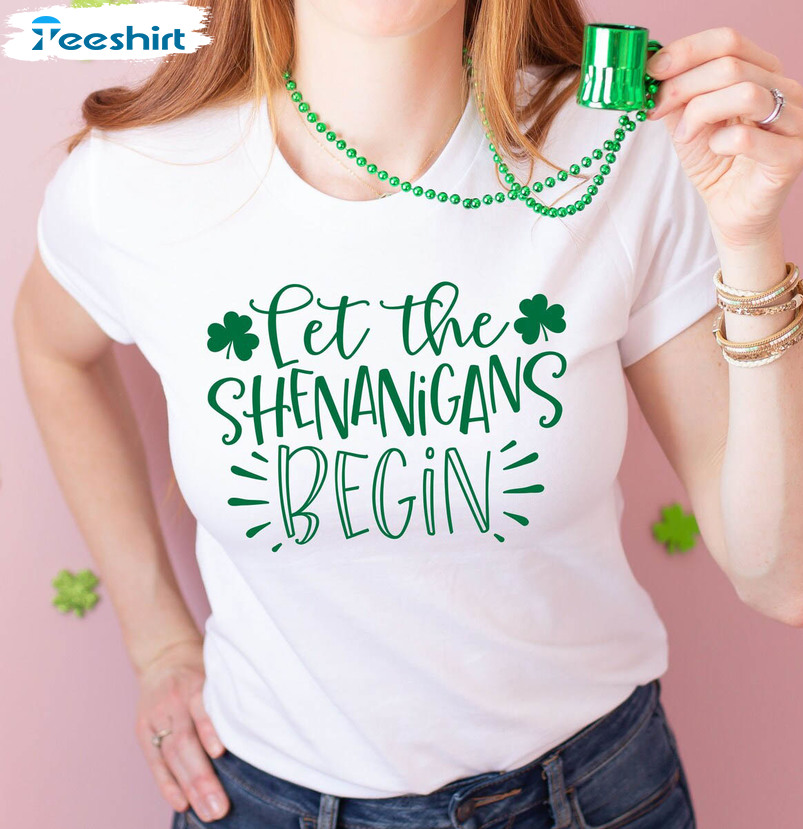 Let The Shenanigans Begin St Patricks Day Vintage Sweatshirt, Unisex Hoodie