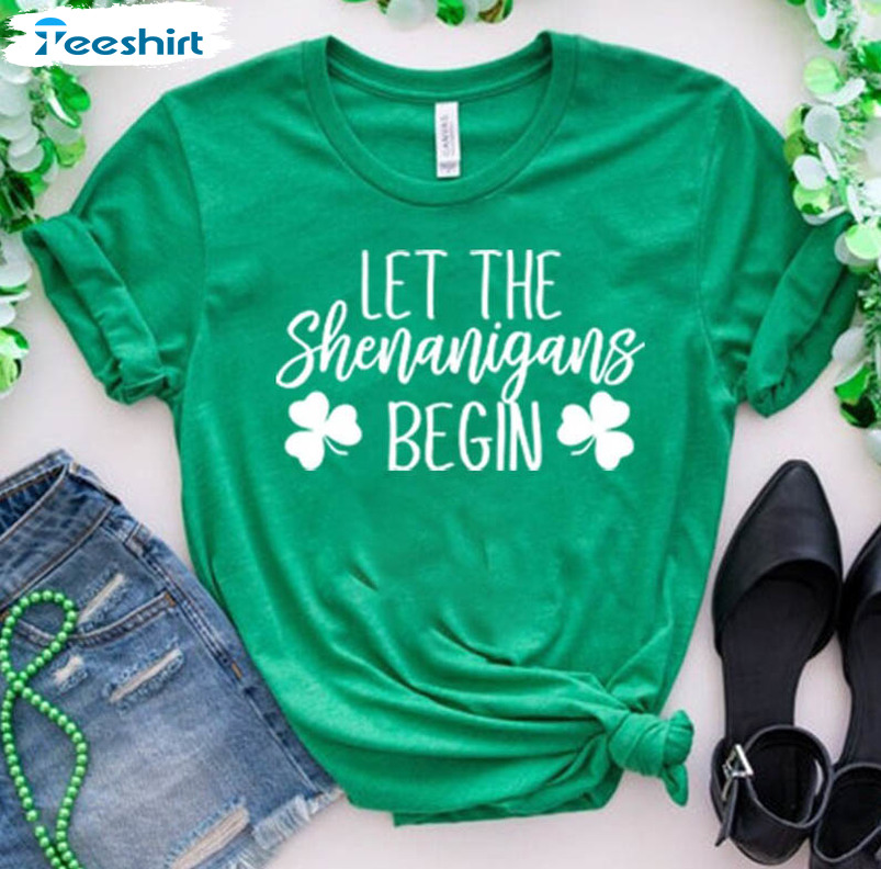 Let The Shenanigans Begin Vintage Shirt, Funny St Patricks Day Unisex T-shirt Long Sleeve