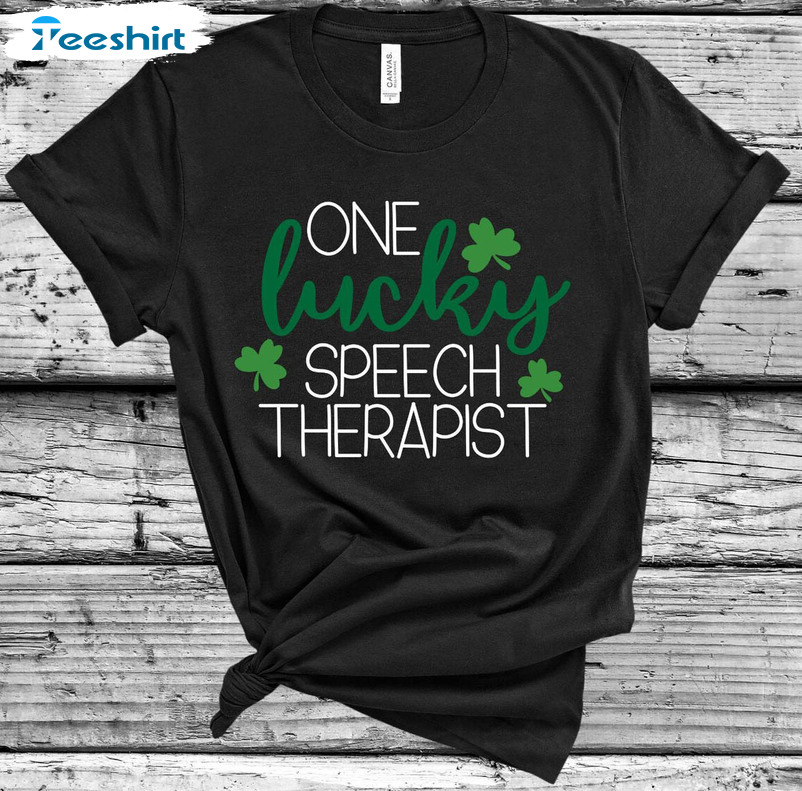 One Lucky Speech Therapist Vintage Shirt, Speech Language St Patricks Day Sweatshirt