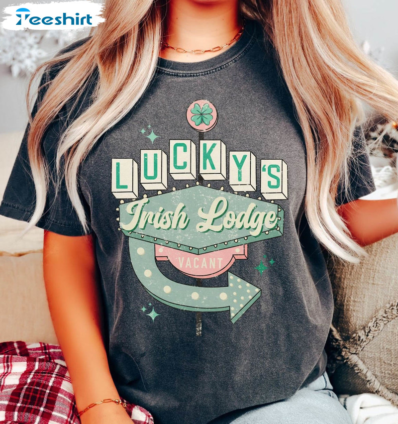 Lucky's Irish Lodge Shirt, St Patricks Day Funny Unisex Hoodie Short Sleeve