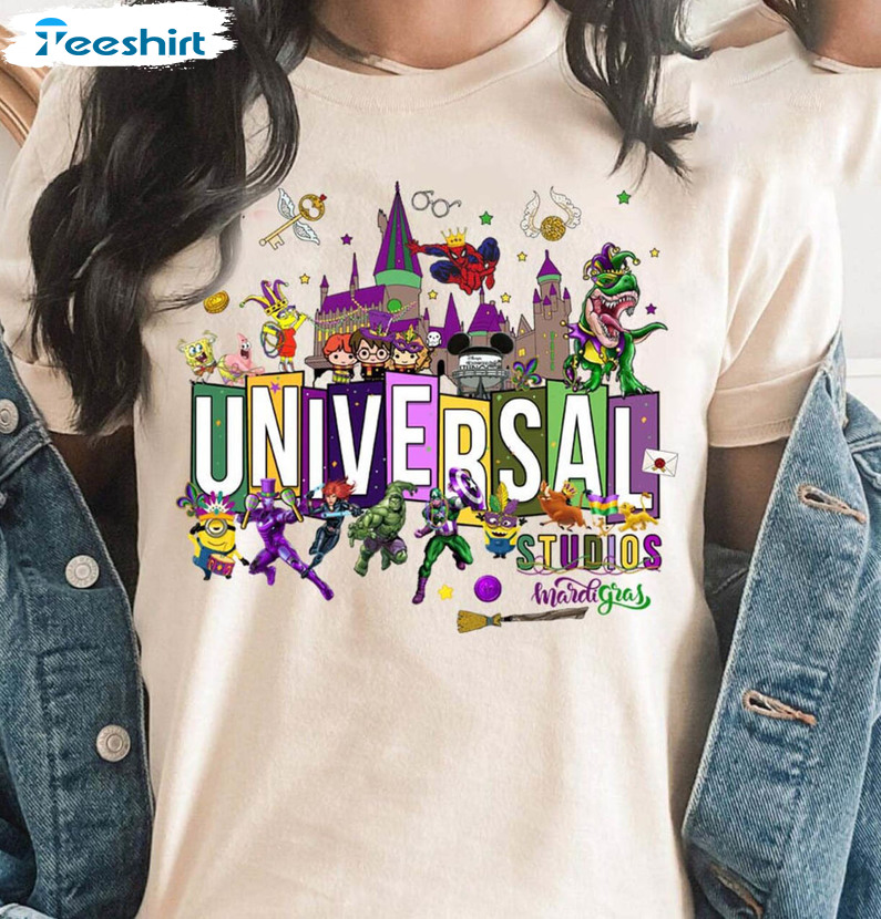 Universal Studio Mardi Gras 2023 Shirt, Universal Trip Short Sleeve Crewneck