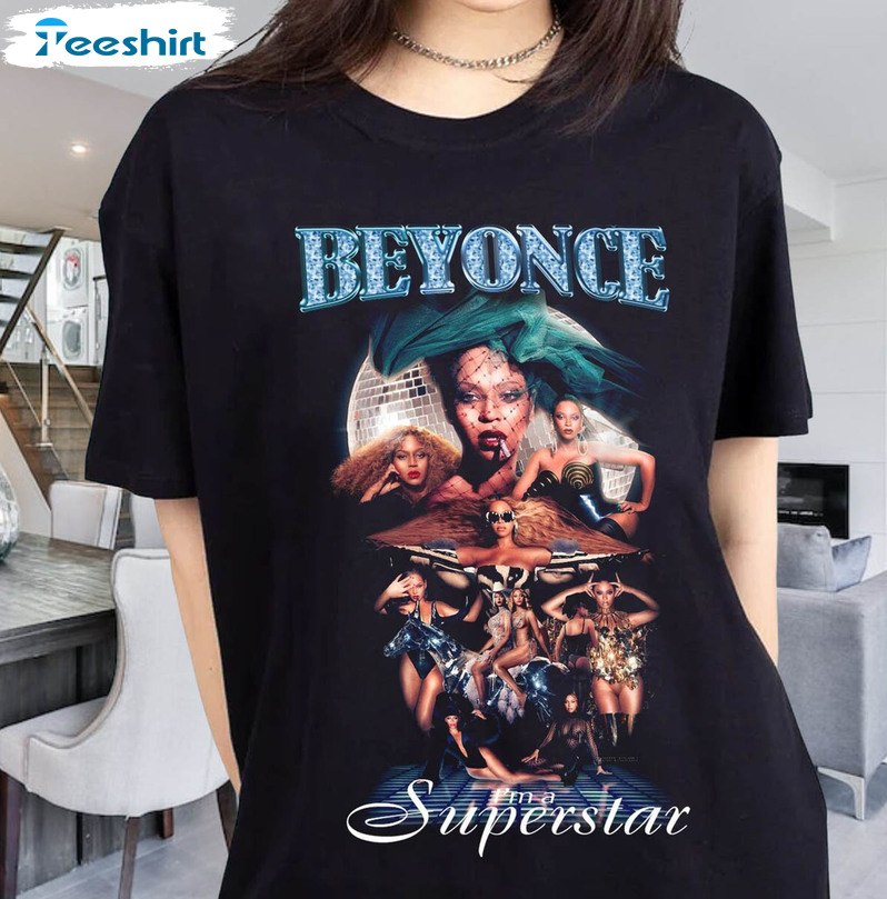 Beyonce In A Superstar Shirt, Renaissance World Tour Hoodie Short Sleeve