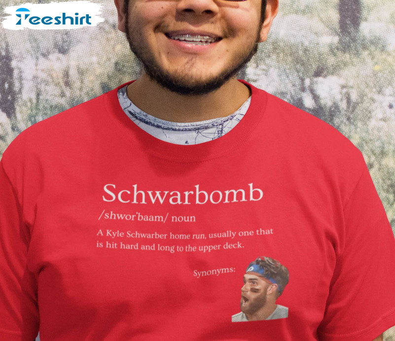 Kyle Schwarber Schwarbomb Shirt, Philadelphia Phillies Bryce Harper Short Sleeve Crewneck