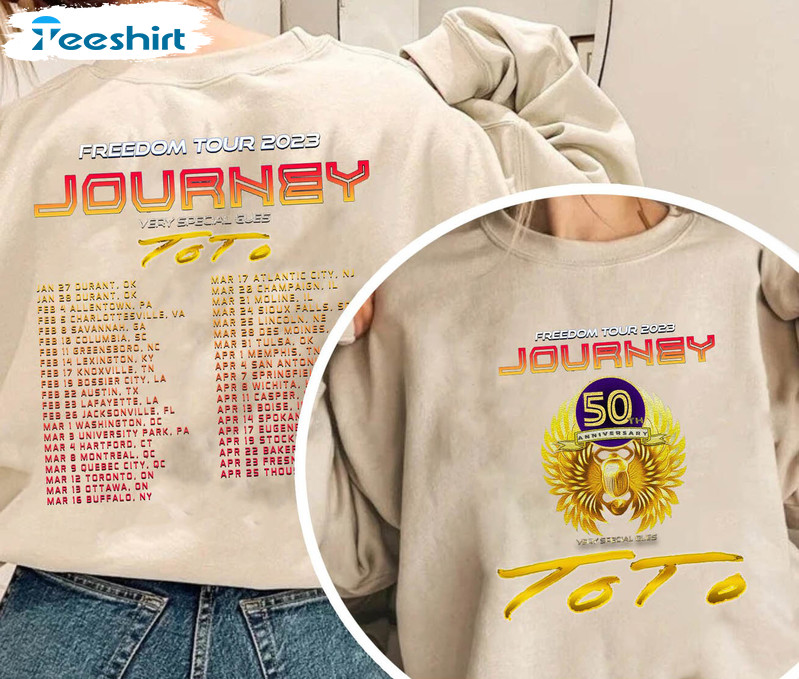 Journey Freedom Tour 2023 Shirt, 50th Anniversary Journey Tour 2023 Sweatshirt Unisex Hoodie