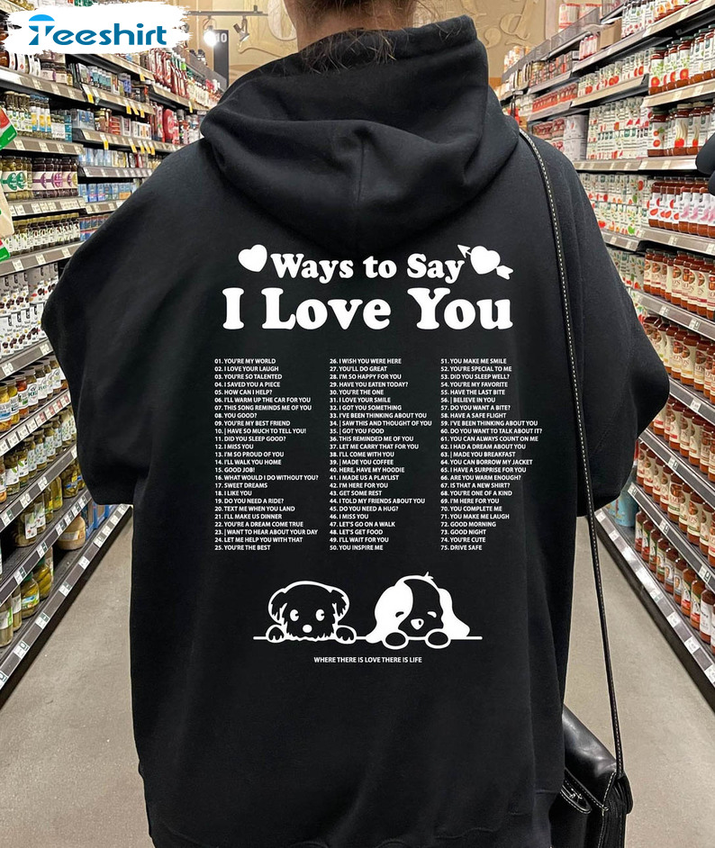 Ways To Say I Love You Sweatshirt, Valentines Couple Tee Tops Short Sleeve
