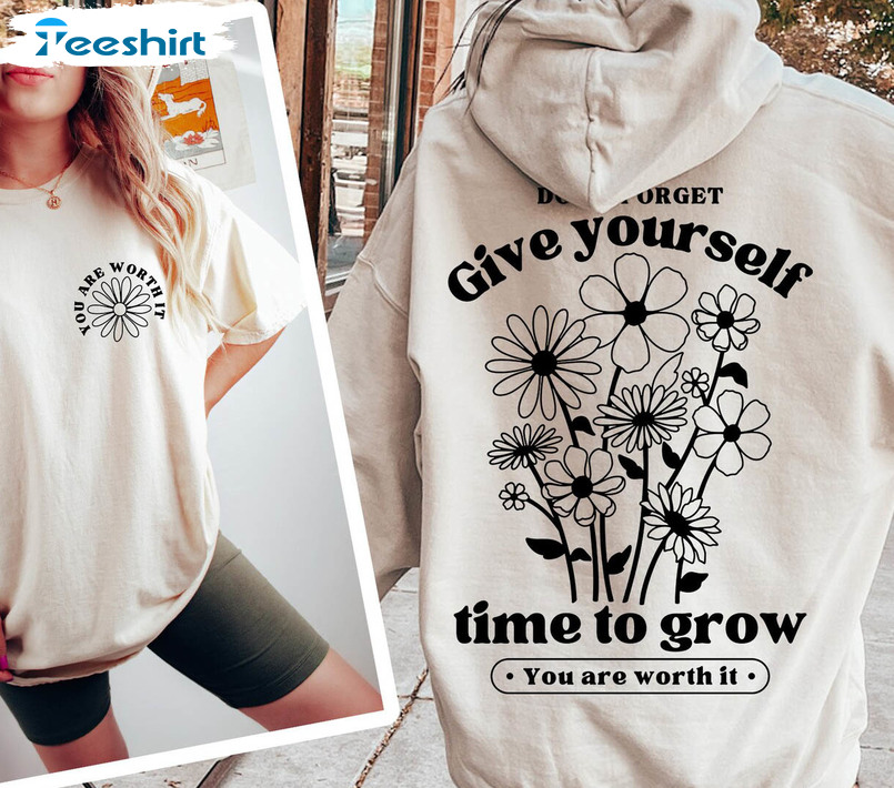 Give Yourself Time Shirt, Kindness Vintage Long Sleeve Unisex Hoodie