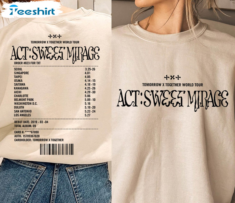Txt Temptation World Tour 2023 Shirt, Act Sweet Mirage Tour Crewneck