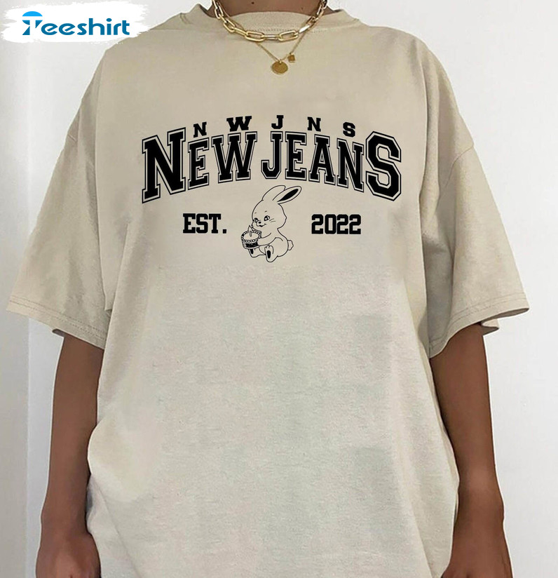 Newjeans Track List EST 2022 Shirt, Vintage Newjeans Cute Bunny Long Sleeve Sweater