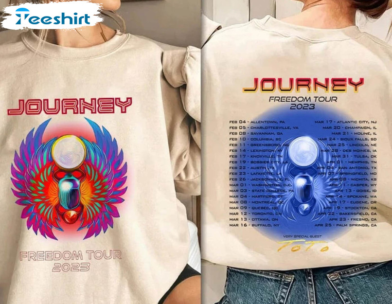 Journey Freedom Tour 2023 Trendy Shirt, Journey Concert Unisex Hoodie Long Sleeve