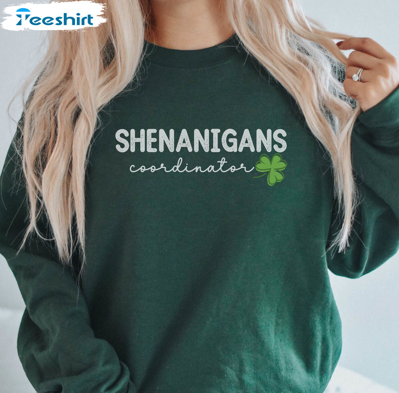 Shenanigans Coordinator Shirt, Irish Teacher Short Sleeve Crewneck