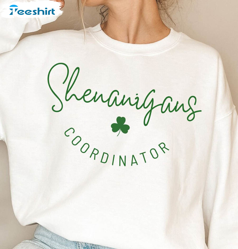 Shenanigans Coordinator Trendy Sweatshirt , Matching St Patricks Day Tee Tops Long Sleeve
