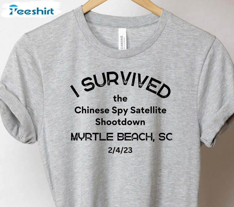 I Survived The Chinese Spy Satellite Shootdown Shirt, Trendy Chinese Spy Balloon Unisex Hoodie Long Sleeve
