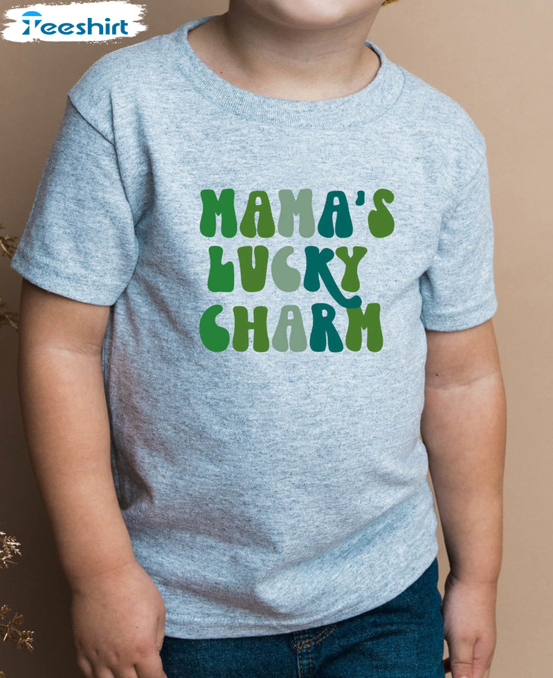 Mamas Lucky Charm Cute Shirt, St Patricks Day Short Sleeve Sweater