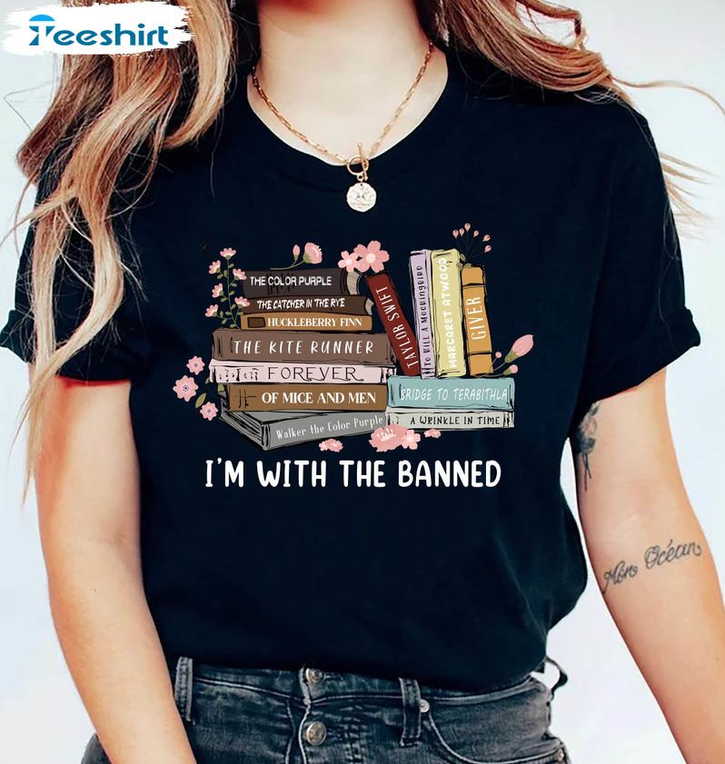 I'm With The Banned Shirt, Book Nerd Unisex Hoodie Long Sleeve