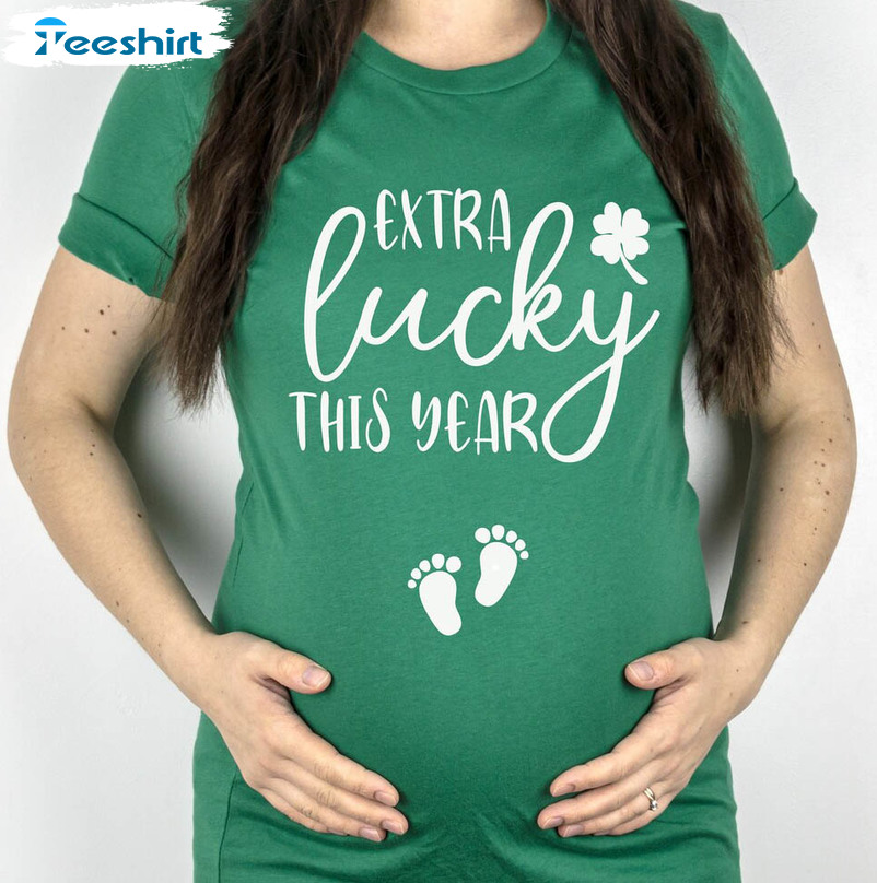 Extra Lucky This Year Vintage Shirt, Announcement St Patricks Day Unisex Hoodie Short Sleeve