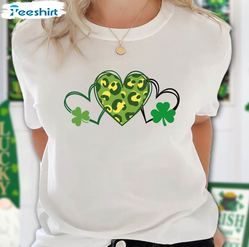 Saint Patricks Day Heart Vintage Shirt, Trendy Crewneck Unisex Hoodie