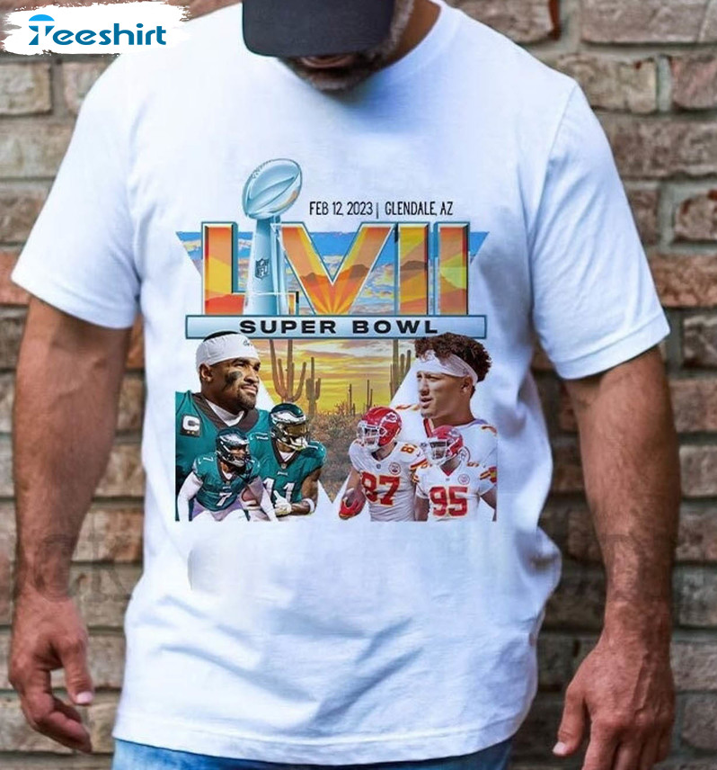 Super Bowl 2023 Vintage Shirt, Trendy Philadelphia Eagles Kansas City Chiefs Long Sleeve Tee Tops